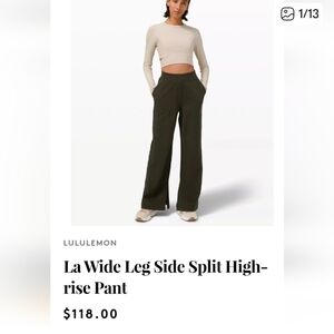 lululemon athletica Wide Leg Side Split High-Rise Pant